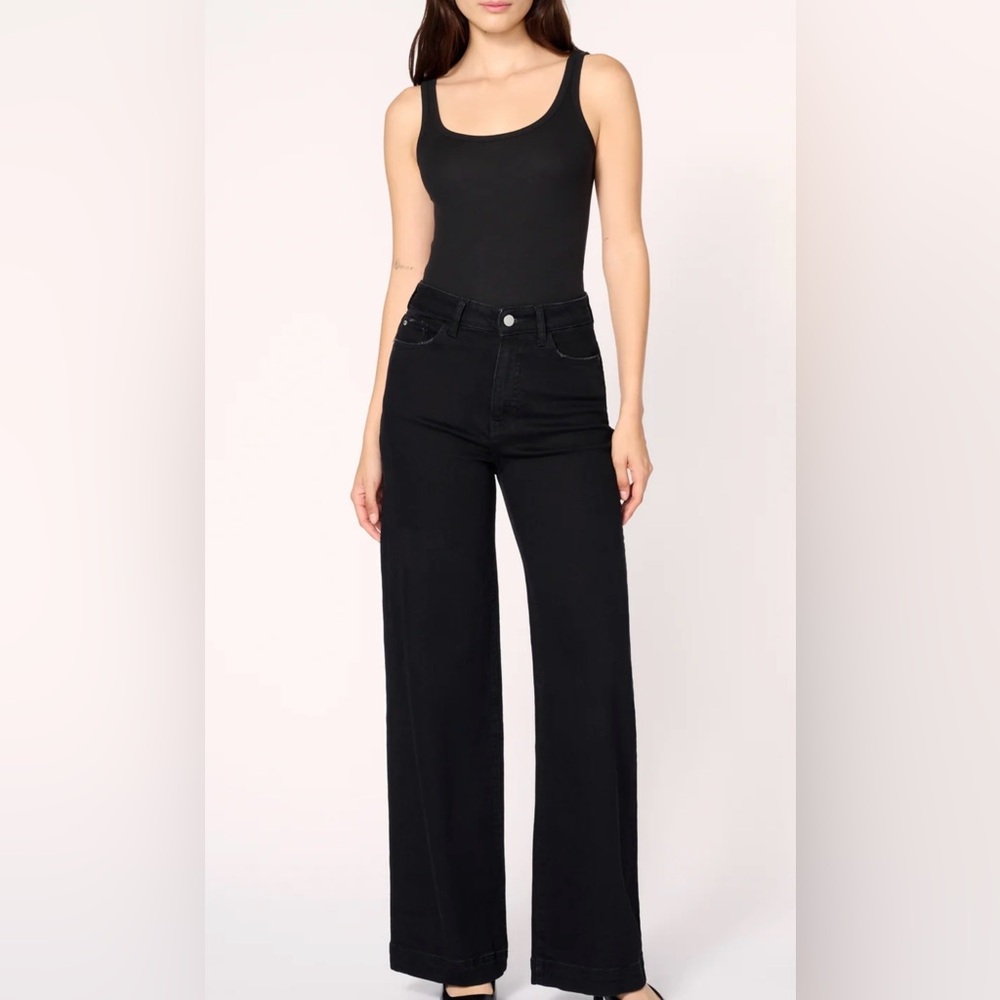 Warp + Weft NCE Wide Leg Jeans Black High Rise 6/28 Sustainable